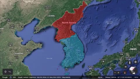 The Korean War in 30 seconds using Google Earth