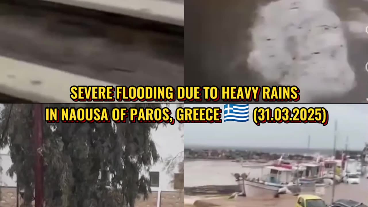 🚨Severe flooding due to heavy rains in Naousa of Paros, Greece 🇬🇷 (31.03.2025)