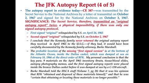 Doug Horne, The Evolving JFK Autopsy Report