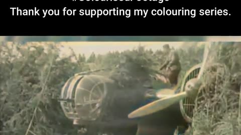 Troops Camouflage a Bomber #ColourisedHistory
