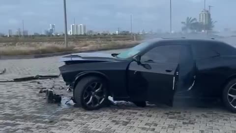 DRIVING ( Corvette hits a Dodge Challenger during a street race! )