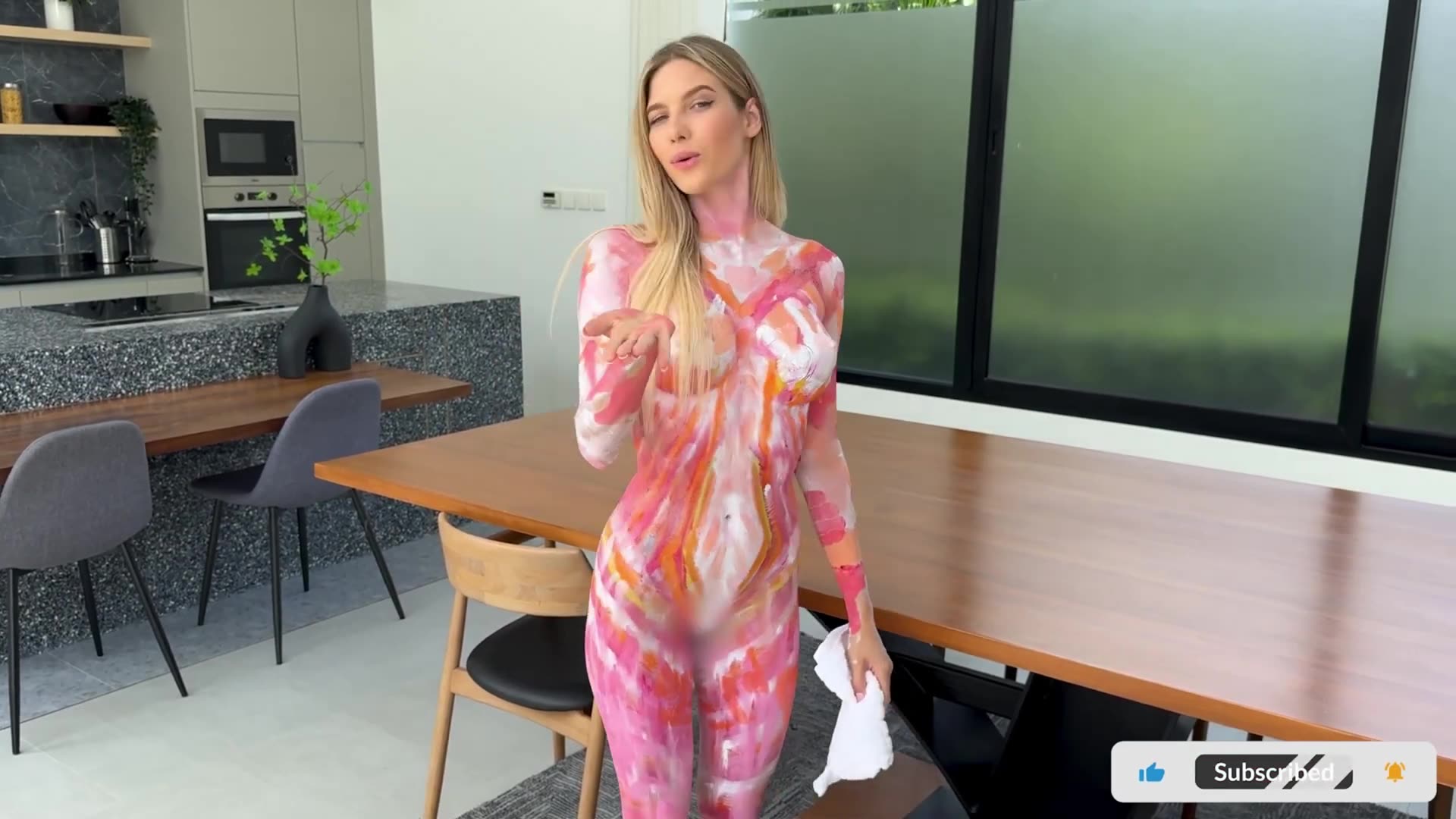 [4K Housewife] ❤️ 👙🚫 Body art suit | How to clean table | Body art Haul | Try Haul