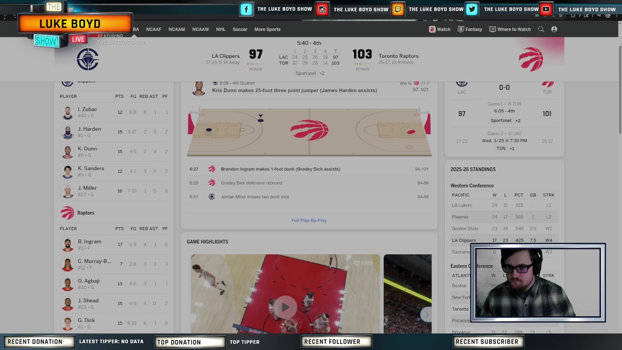 Interconference Doubleheader: Clippers vs Raptors and Wizards vs Kings