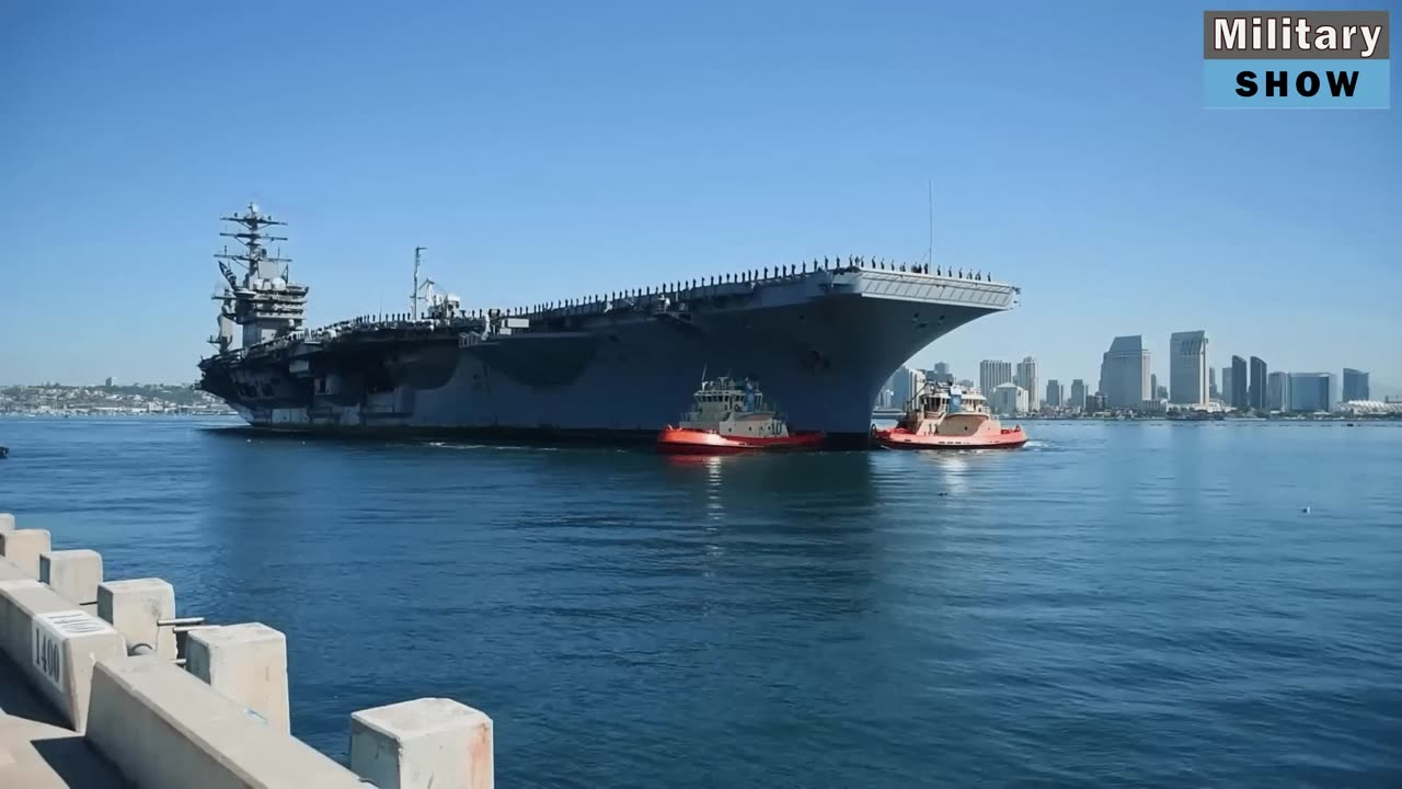 How The U.S. Moves Massive Battleship to Sea With Powerful Tugboats(1080p)