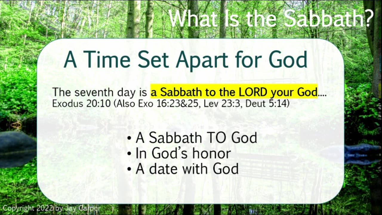 A Sabbath to the LORD - What Is the Sabbath? part 1a