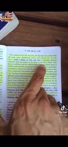 The COMMON LAW is the SUPREME LAW OF THE LAND!!