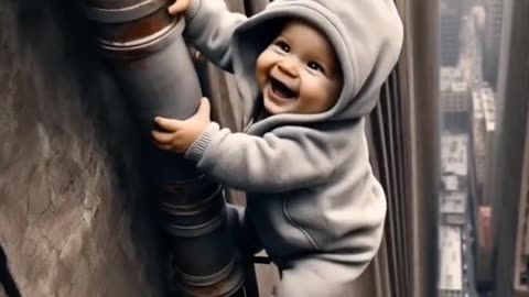A Child's Cry Between the Clouds and Danger😰 #ai #animation #funny #cuteanimals #cartoon #shorts