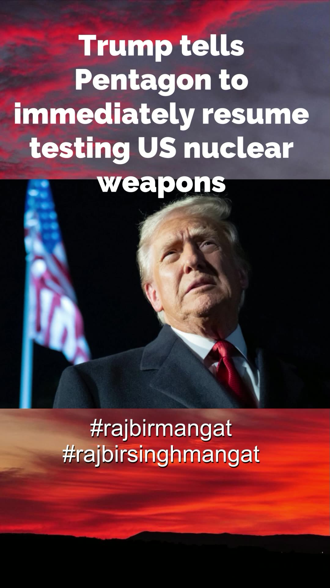 Trump tells Pentagon to immediately resume testing US nuclear weapons