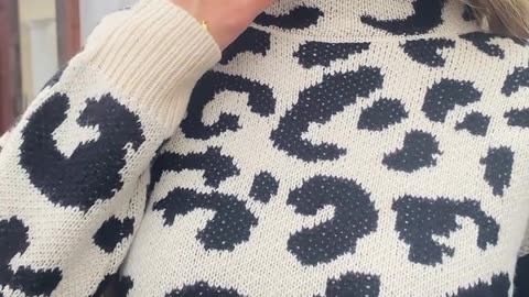 Focus on the Striking Leopard Print Sweater Design