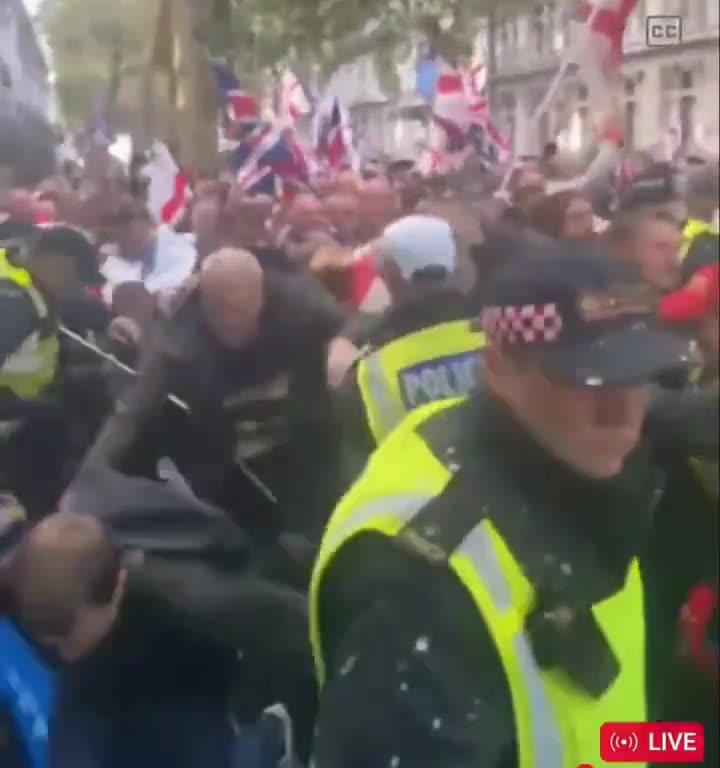 POLICE FORCED OUT OF THE WAY