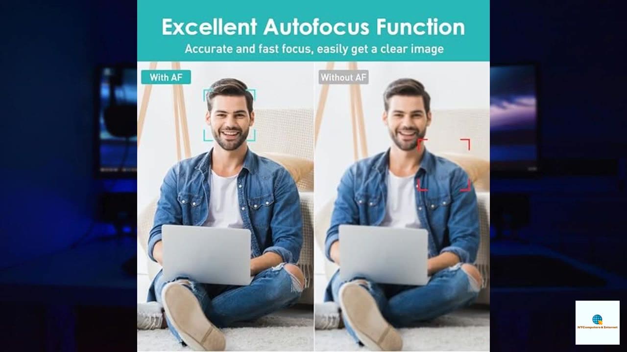 saylas 2K Webcam, FHD Streaming Camera with 2K/30fps, 1080P/60fps, Autofocus, Dual Noise-C