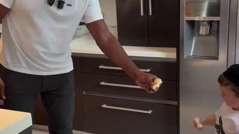 Jon Jones and Hasbulla Sharing Food Together