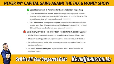 NEVER PAY CAPITAL GAINS IN CANADA AGAIN! The Tax & Money Show EPISODE 69 with Kevin J. Johnston