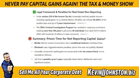 NEVER PAY CAPITAL GAINS IN CANADA AGAIN! The Tax & Money Show EPISODE 69 with Kevin J. Johnston
