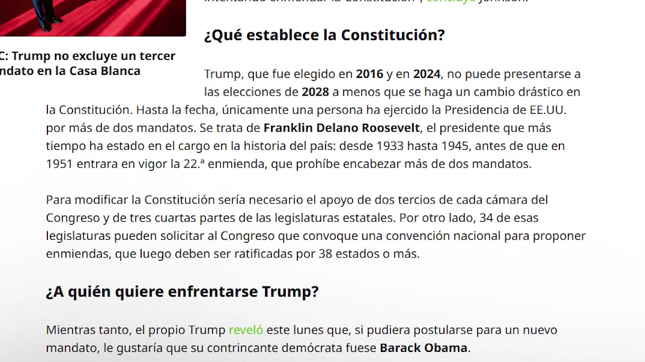 ¿Puede aspirar Trump a un tercer mandato presidencial?