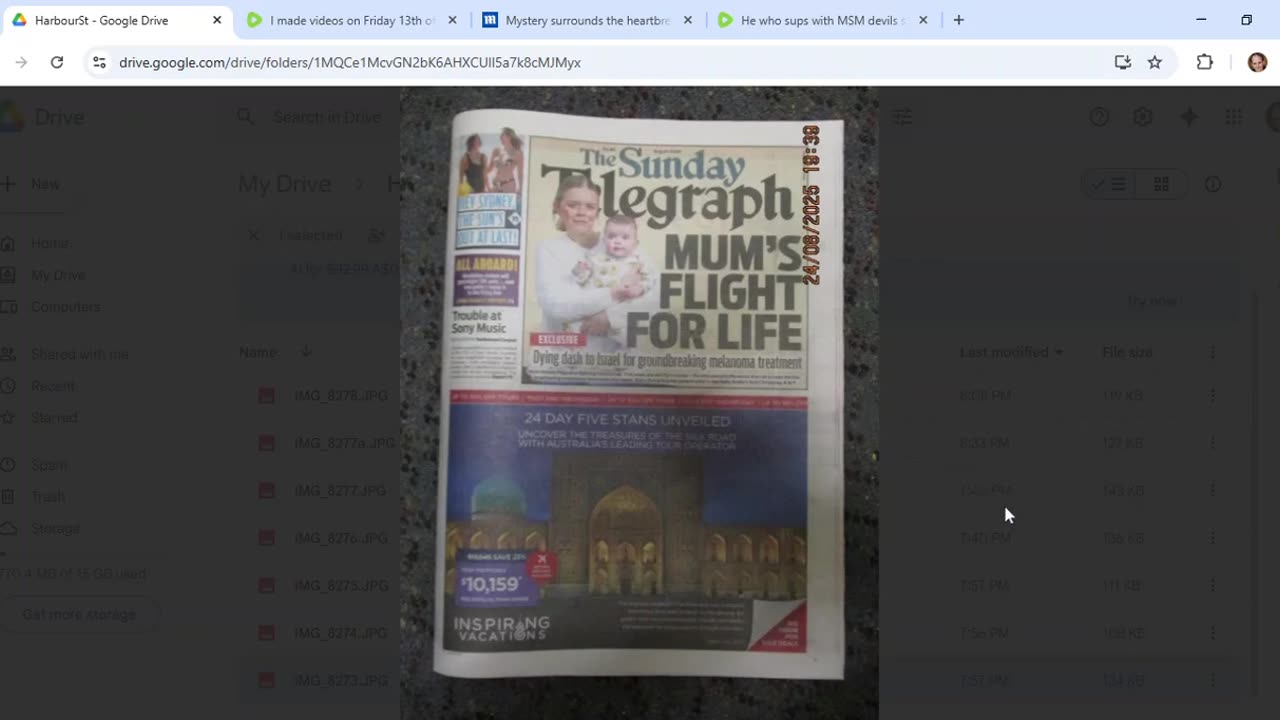 I see Daily Telegraph cover story about a dying dash after making video about a Dash who died