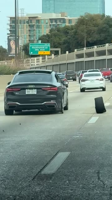 Car Loses Rubber Tire On Dallas Highway
