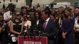 Massie, Ro Khanna, and MTG Presser with Epstein Victims