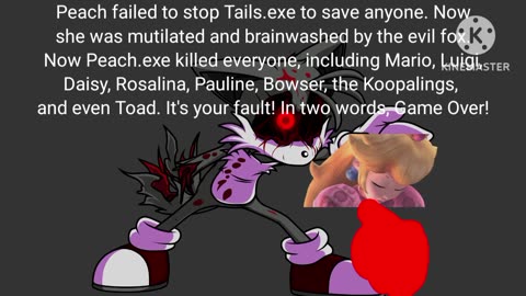 Tails.exe (Round 2) (English PC Bootleg) Continue & Game Over as Princess Peach