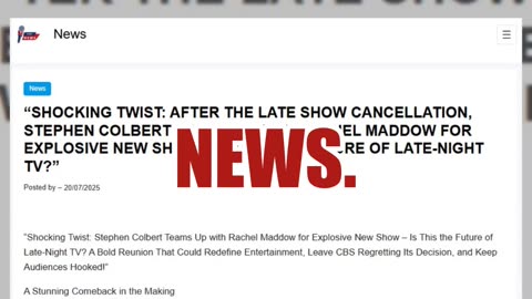 Fact Check: Stephen Colbert and Rachel Maddow Did NOT 'Team Up' For a New Show