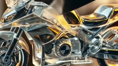 Glass bmw bike Cutting in Knife — Unreal Cinematic Satisfying Video 🔪💎🚜”
