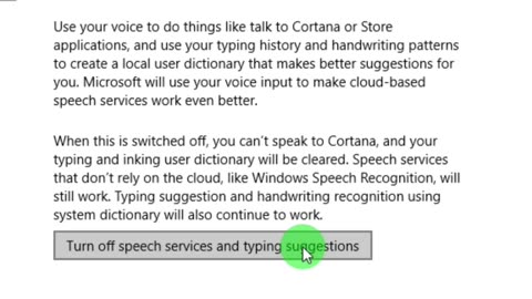 how to turn on speech and typing suggestions