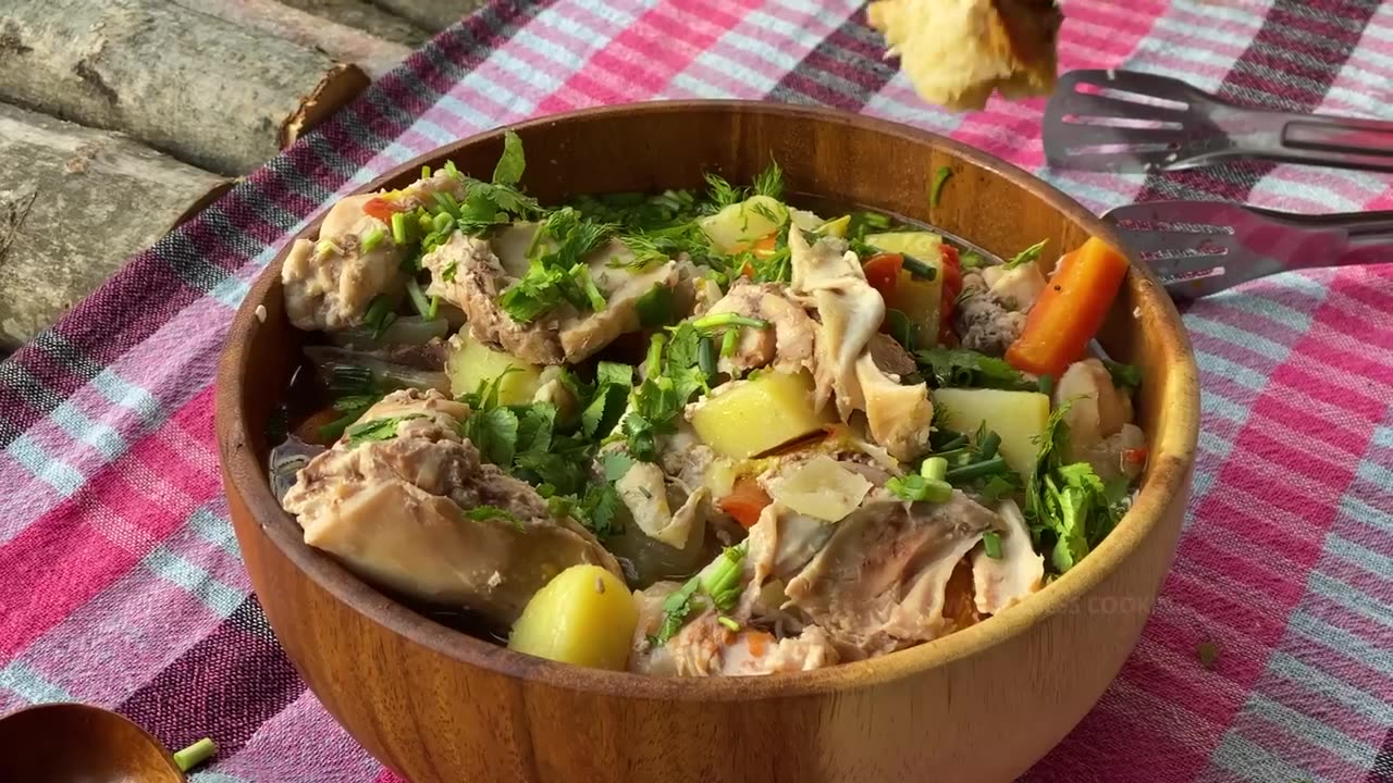 Tender And Very Juicy Chicken With Vegetables Cooked In A Glass Jar