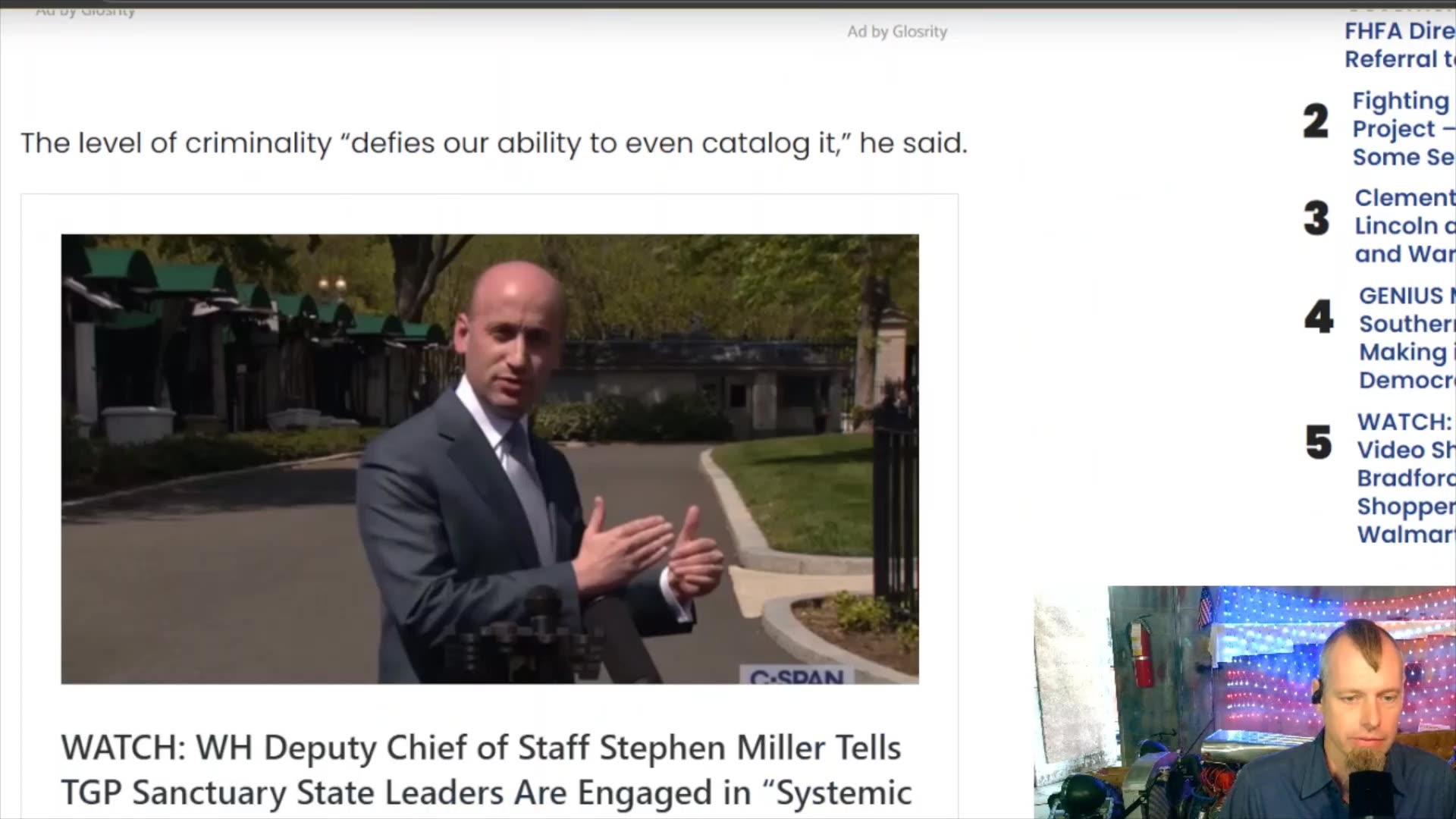 Stephen Miller Calls Democrat Party an “Extremist Organization”