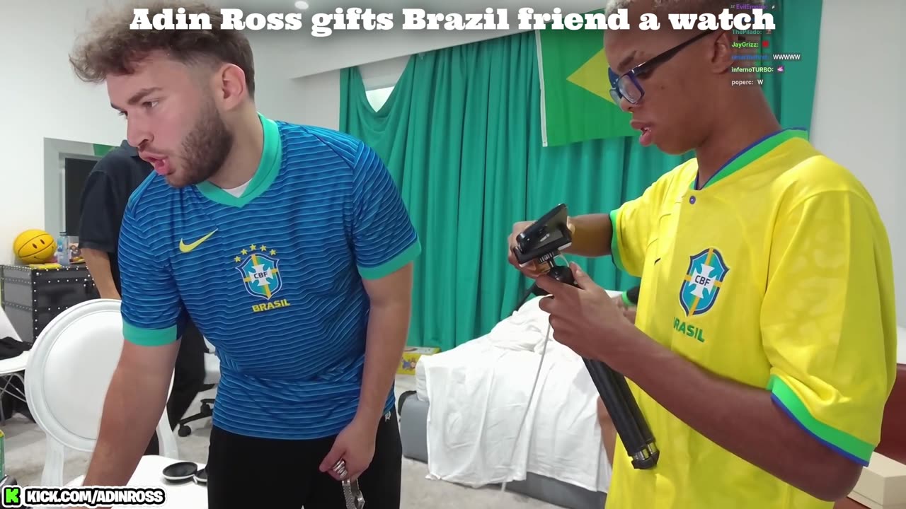 Adin Ross give is Brazil friend an expensive watch