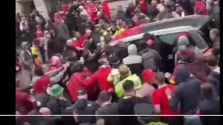 ground view of the car hitting liverpool fans