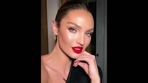 Face Makeup with Red Lipstick
