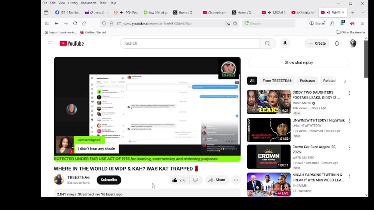 treez says kimmie is gang stalking dani