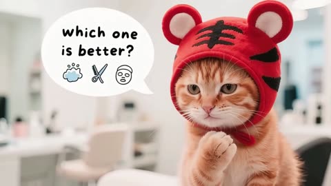 First Time at the Salon SPA! Cupping Therapy Astonishes Tiger-Hat Kitten