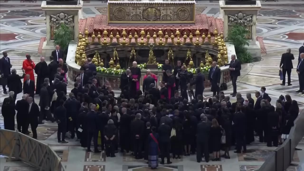 Pope Leo XIV greets world leaders after his Inaugural Mass