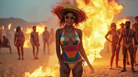 Electronic Music Mix 2024 - Burning Dust Colourful Girls (Official Music Video) - AI Cinematic