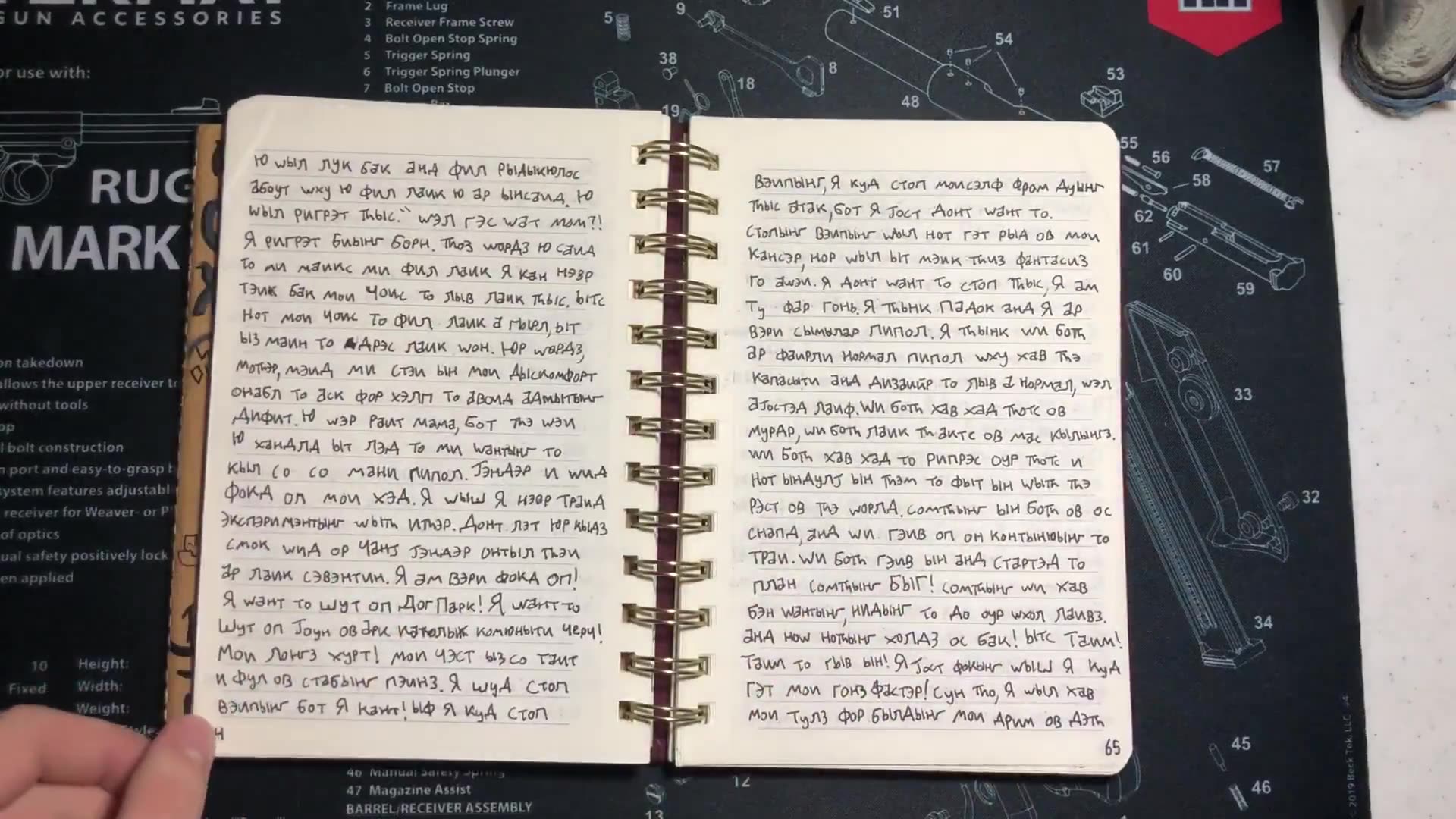 Journal in handwritten Russian of trans-terrorist who killed children in Minneapolis Catholic Church