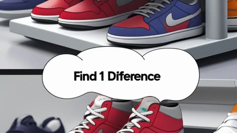 Can You Spot the 1 Difference? Shoe Shelf Challenge! 👟🔍