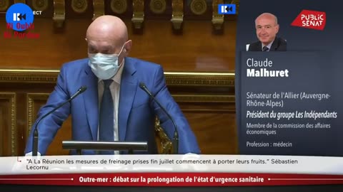 Claude Malhuret au Sénat avec son petit florilège d'insultes proférées à l'encontre des non-vaccinés