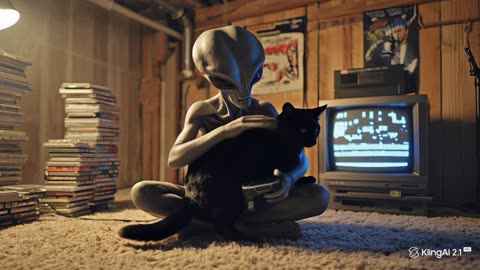 Gray Alien Rage Quits Retro Game #retrogaming #alien #blackcat #fail