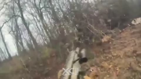 GoPro footage. Ukrainian reconnaissance troops suddenly come into fire contact