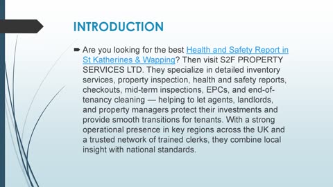 Best Health and Safety Report in St Katherines & Wapping