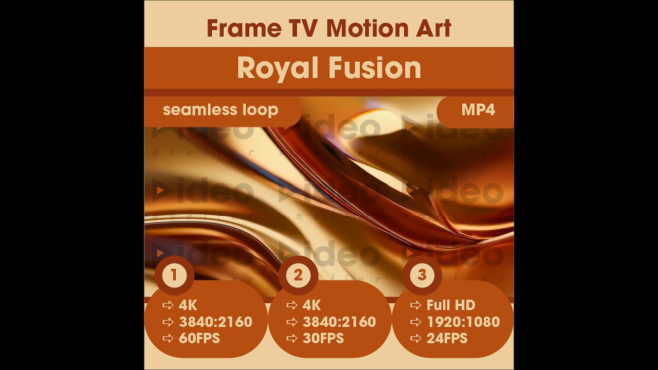 👑Royal Fusion • Frame TV Motion Art Video • Low Stim • 4K • Seamless | Virtual Ambient Calm Modern