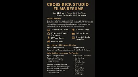 Cross kick Studio Films Resume