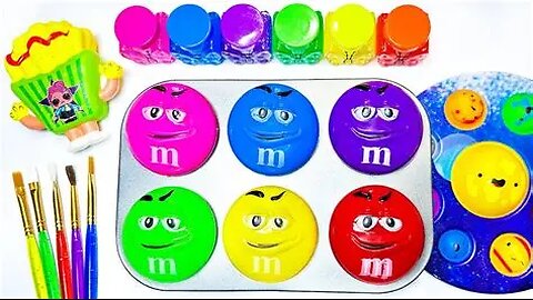 Oddly Satisfying Video _ How i Make 6 BIG Slime Balls into Magic Color Water Pan & Cutting ASMR