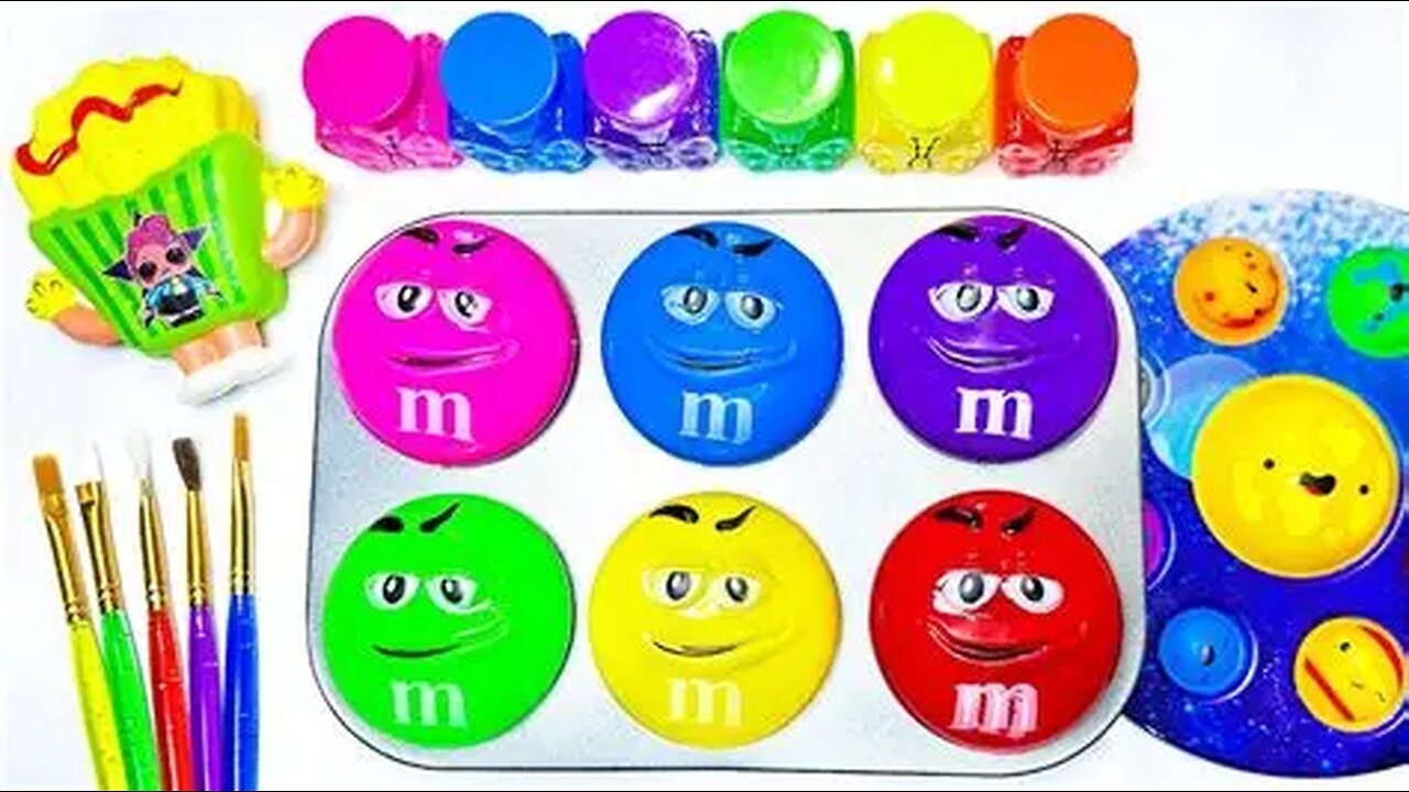 Oddly Satisfying Video _ How i Make 6 BIG Slime Balls into Magic Color Water Pan & Cutting ASMR