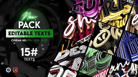Pack #17 Of Editable Text Cinema 4D R14 - R25, 2024 | No Plugins