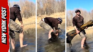 Incredible Moment Bone Hunter Finds Massive Prehistoric Femur