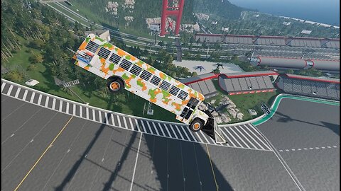 BeamNG.Drive – Can a School Bus Survive This Jump?