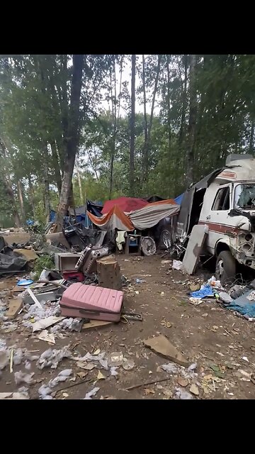 HOMELESS CAMPERS🚎🌲🏕️🚯🌲📸FLOODS WASHINGTON D.C FOREST WITH GARBAGE🚮🌳⛺️🌲💫