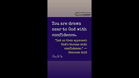 You’re always welcome in God’s presence.